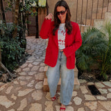 SMILES ONLY RED BLAZER