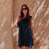 TANGER DARK BLUE ONE SHOULDER DRESS