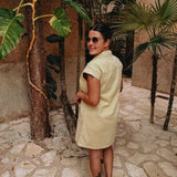 CALIENTE YELLOW DENIM DRESS