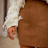 AGNES BROWN SUEDE SKIRT