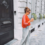 ADIVA RED STRIPED SWEATER