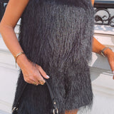 NOVALEE BLACK FLUFFY TOP