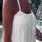 NAVARA ECRU FLOWER DRESS