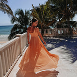 NABILA ALLURE PEACH ONE SHOULDER DRESS