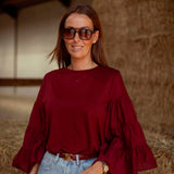 DIXIE BORDEAUX BLOUSE