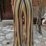 AZULUNA BROWN CROCHET PANTS