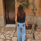 STAR BLUE WIDE LEG JEANS 167-2