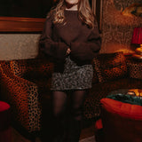 SNOWFALL SHINE BROWN SEQUIN SKIRT