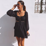 SALOME BLACK CUT-OUT DRESS
