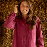 MISTY MORNING BORDEAUX DENIM DRESS