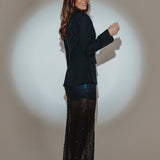 GLITTER BOMB DARK BLUE SEQUIN SKIRT