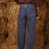 BARREL DARK BLUE MID WAIST JEANS 611-F-3