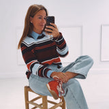 KATINKA BLUE/RED STRIPED SWEATER