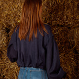 OAKLYN DARK BLUE SUEDE JACKET