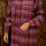 EFFIE PINK CHECKERED BUTTON DRESS