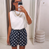 ULYSSA DARK BLUE POLKADOTS SHORT