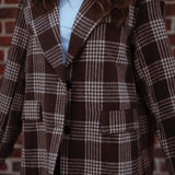 LEAH BROWN CHECKERED BLAZER