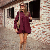 CHESTINA BURGUNDY DRESS