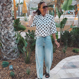 MAGALUF ECRU POLKADOTS BLOUSE