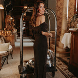 LUMINATE BROWN RHINESTONE DRESS