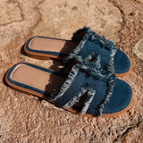DRIFT AWAY DARK BLUE DENIM SLIPPERS