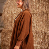 AUTUMN CAMEL FRINGE PONCHO