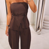 YONI BROWN TWO-PIECE SET
