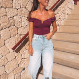 VIVIANA BURGUNDY TOP