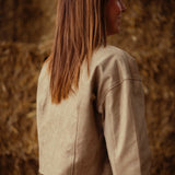 MORGAN TAUPE SUEDE ZIP JACKET