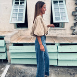 CLAY BEIGE ZIP JACKET BLOUSE