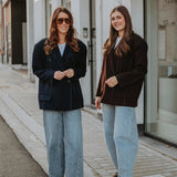 ROXIE DARK BLUE CONTRAST STITCH BLAZER