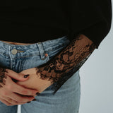 BRIA BLACK LACE SWEATER
