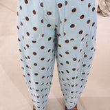 YINTHE LIGHT BLUE POLKADOTS PANTS