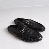 JENNY BLACK LEATHER LOAFERS