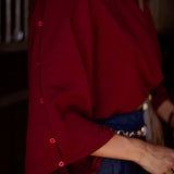 ONYX BORDEAUX BUTTON SWEATER