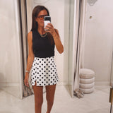 SELUNA WHITE POLKADOTS SKORT