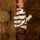 SAILOR ECRU STRIPED POLO SWEATER