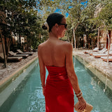 TABASCO RED CUT-OUT DRESS