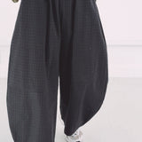 FLORENCE KHAKI CHECKERED BALLOON PANTS