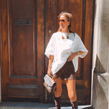 SUNRISE BROWN SATIN LACE SHORT