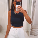 VEERLE DARK BLUE TOP