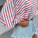 SEREN WHITE/RED STRIPED T-SHIRT