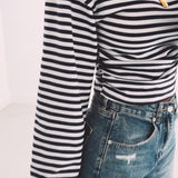 DELANEY DARK BLUE/ECRU STRIPED LONGSLEEVE SHIRT