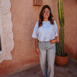 SOLSTICE LIGHT BLUE CROPPED T-SHIRT