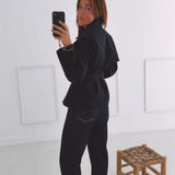 JASMIEN DARK BLUE BELT JACKET