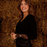 KODA BLACK LACE V-NECK PULL