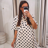 ELISE ECRU SHORTSLEEVE POLKADOTS BLAZER