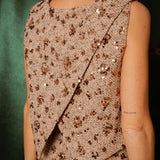 GLIMMERELLE BEIGE SEQUIN TOP
