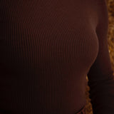 DALLIS BROWN RIBBED LONGSLEEVE SHIRT