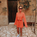 TIJUANA ORANGE STRIPED SKORT